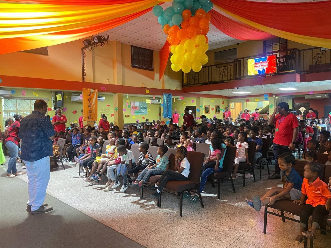 Kids gathered for worship and praise during VBS 2025 activities